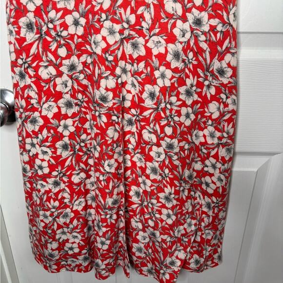 Gilli Red and White Floral Sleeveless Wrap Dress Size Large - Picture 3 of 6